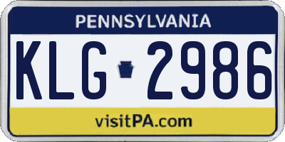 PA license plate KLG2986