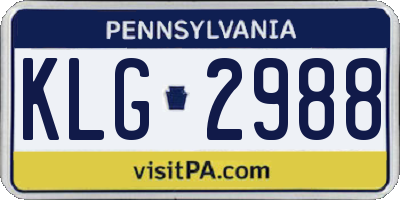 PA license plate KLG2988