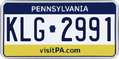 PA license plate KLG2991