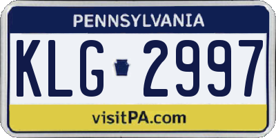 PA license plate KLG2997