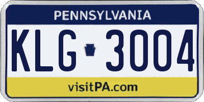 PA license plate KLG3004