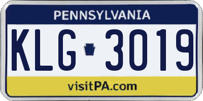 PA license plate KLG3019