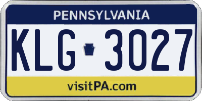 PA license plate KLG3027