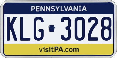 PA license plate KLG3028