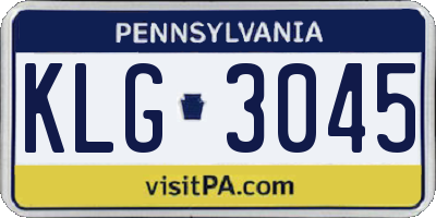 PA license plate KLG3045