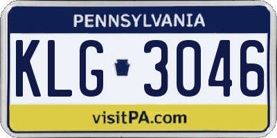 PA license plate KLG3046