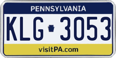 PA license plate KLG3053