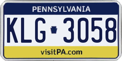PA license plate KLG3058