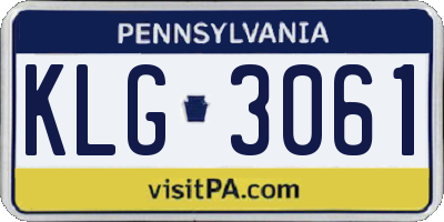 PA license plate KLG3061