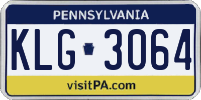 PA license plate KLG3064