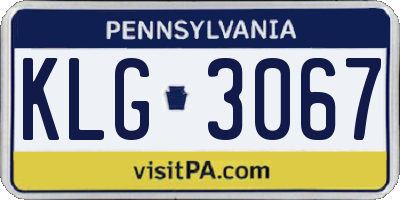 PA license plate KLG3067