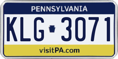 PA license plate KLG3071