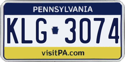 PA license plate KLG3074