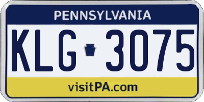 PA license plate KLG3075