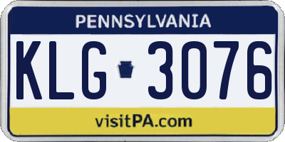 PA license plate KLG3076