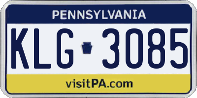 PA license plate KLG3085