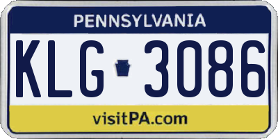 PA license plate KLG3086
