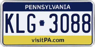 PA license plate KLG3088