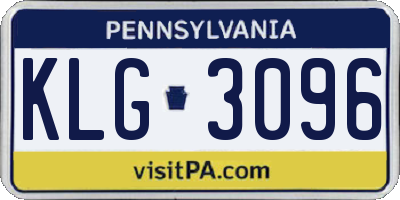 PA license plate KLG3096