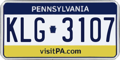 PA license plate KLG3107