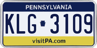 PA license plate KLG3109