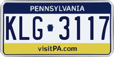 PA license plate KLG3117