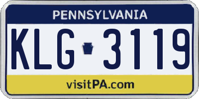 PA license plate KLG3119