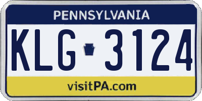 PA license plate KLG3124