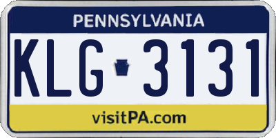 PA license plate KLG3131
