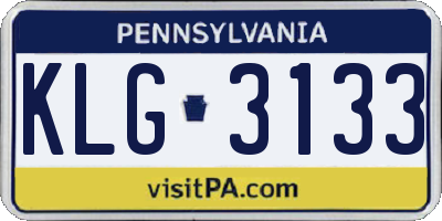 PA license plate KLG3133