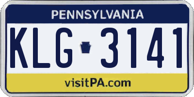 PA license plate KLG3141