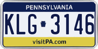PA license plate KLG3146
