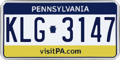 PA license plate KLG3147