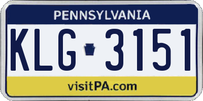 PA license plate KLG3151