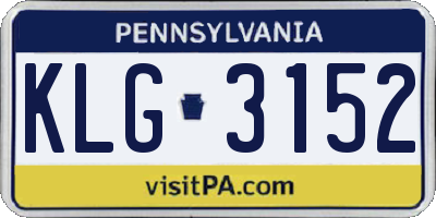 PA license plate KLG3152