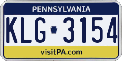 PA license plate KLG3154