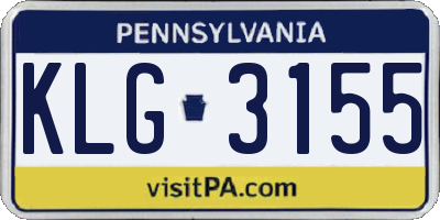 PA license plate KLG3155