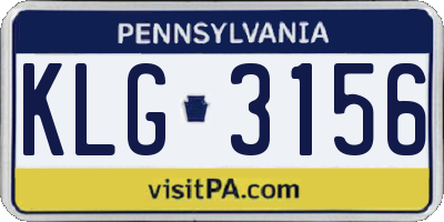 PA license plate KLG3156
