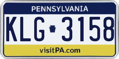 PA license plate KLG3158