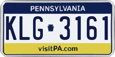 PA license plate KLG3161