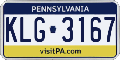 PA license plate KLG3167