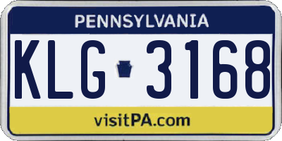 PA license plate KLG3168