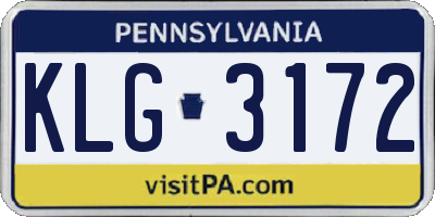 PA license plate KLG3172