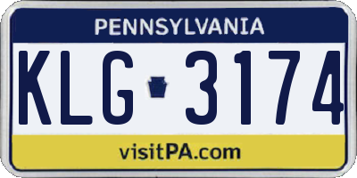 PA license plate KLG3174