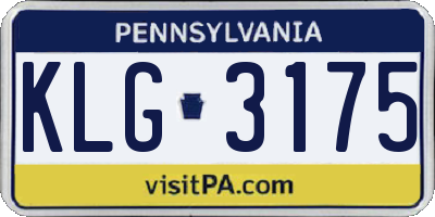 PA license plate KLG3175