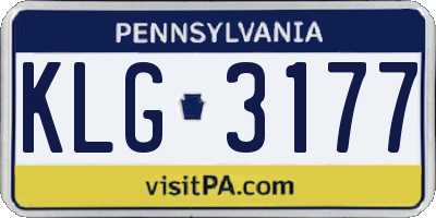 PA license plate KLG3177