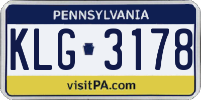 PA license plate KLG3178