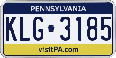 PA license plate KLG3185