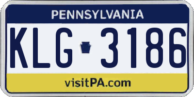 PA license plate KLG3186