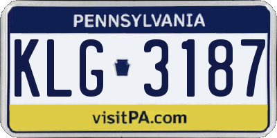 PA license plate KLG3187